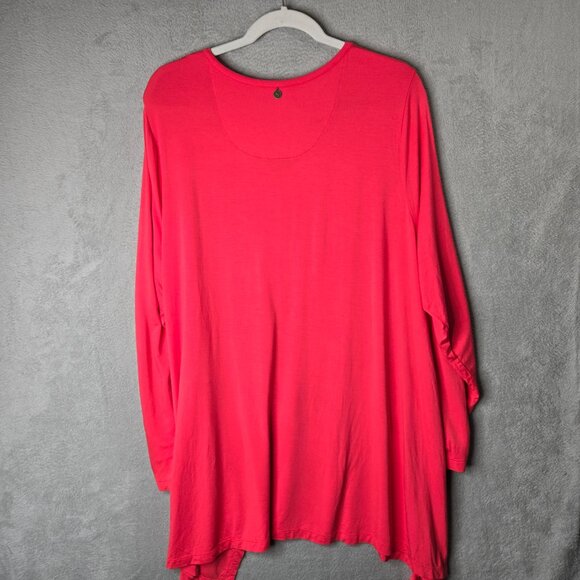 Soft Surroundings 2X Plus Size Active Top Long Sleeve Barbie Pink Tunic - Picture 6 of 7